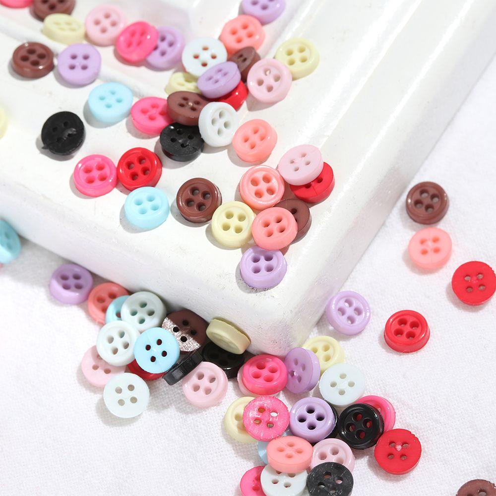 BEBETTERM Set 10 / 20 / 50 Nút Tròn 4 Lỗ Nhiều Màu Sắc Xinh Xắn Cho Búp Bê
