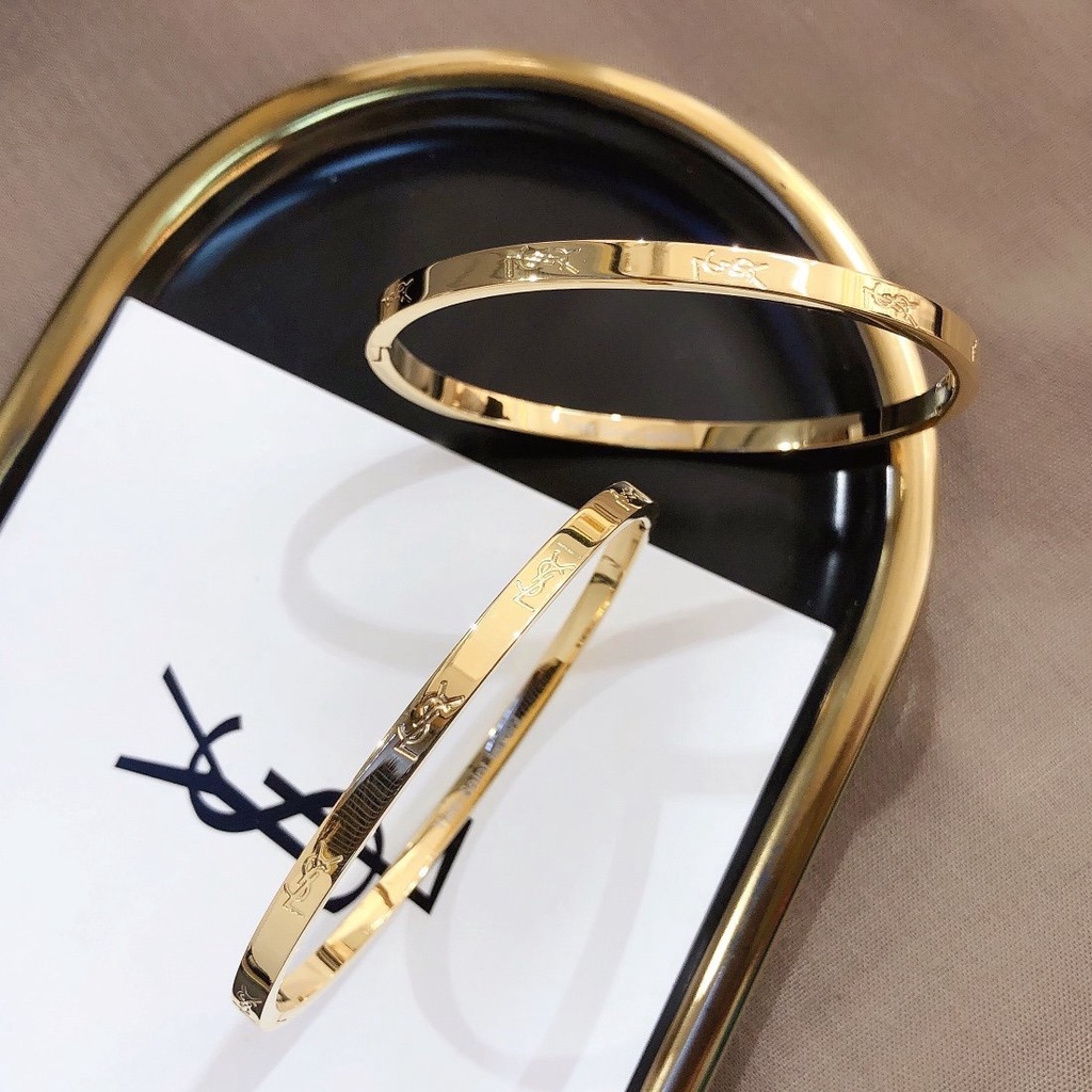 YSL Vòng tay thép titan thiết kế thanh lịch thời trang Hàn Quốc cho nữ
