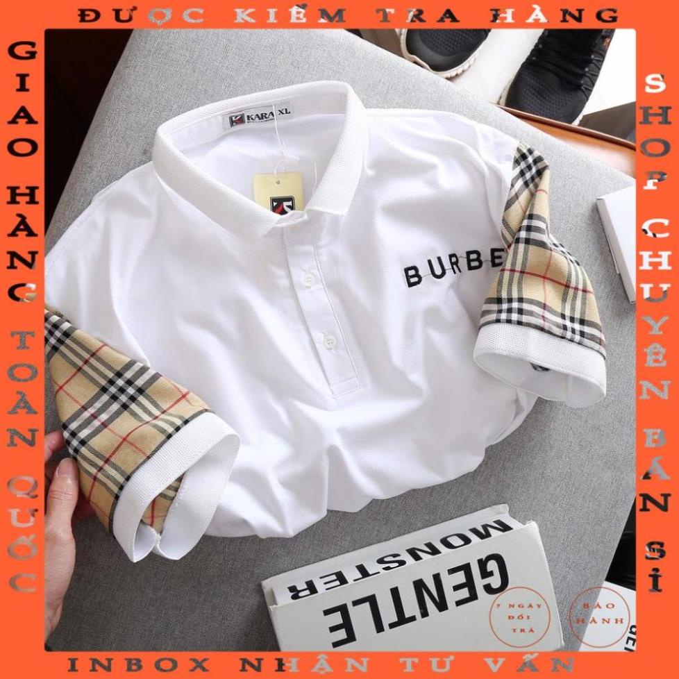 Áo thun nam BURBERRY có cổ áo thun nam ngắn tay: Kiểu dáng Hàn Quốc chất liệu cotton , co giãn 4 chiều !