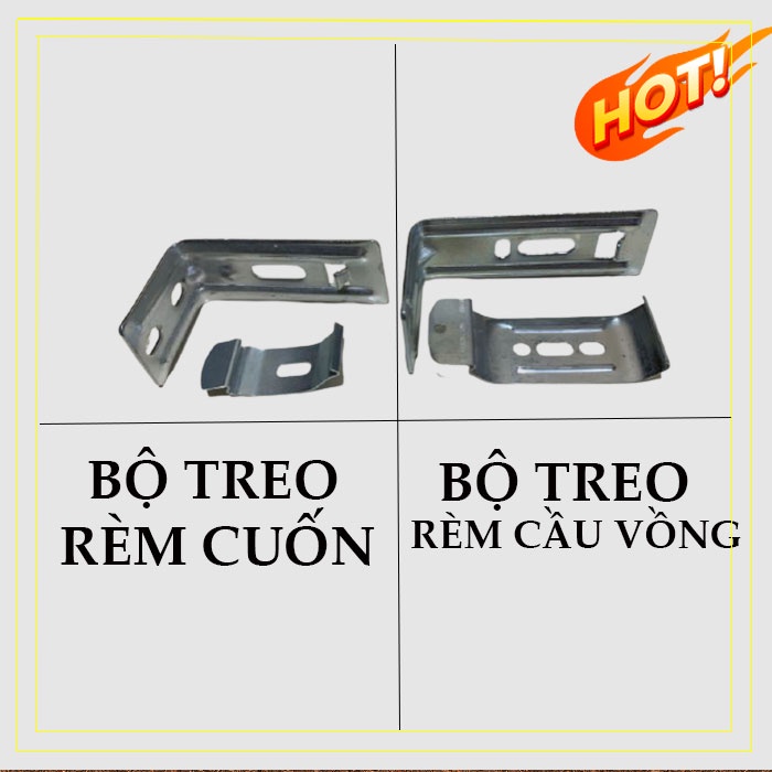 Bộ Phụ Kiện Lắp Rèm Cửa: Dùng Treo Lắp Rèm Cuốn & Rèm Cầu Vồng (Tặng Vít Nở)