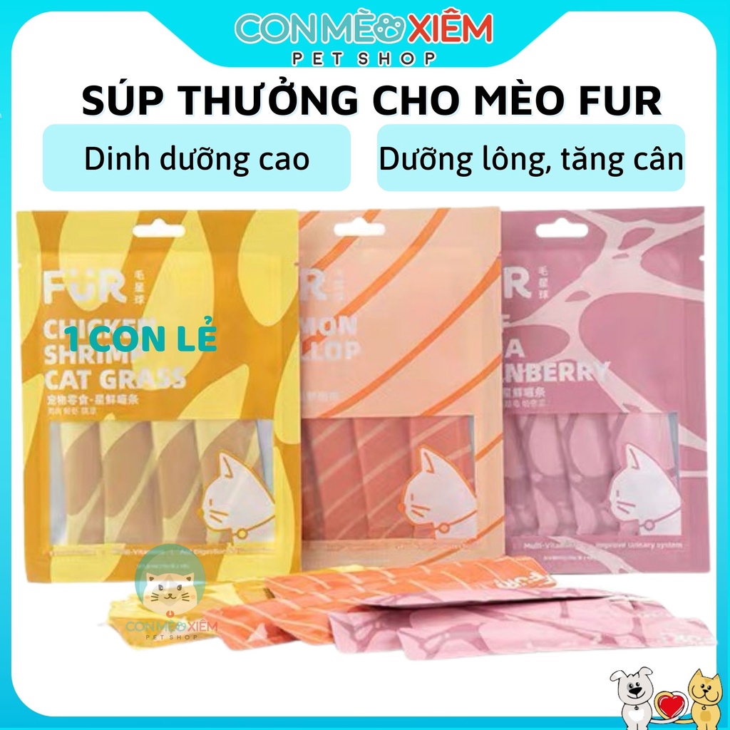 Súp thưởng cho mèo Furfurland 10g, kem snack dinh dưỡng tăng cân mèo lớn con nhỏ Con Mèo Xiêm