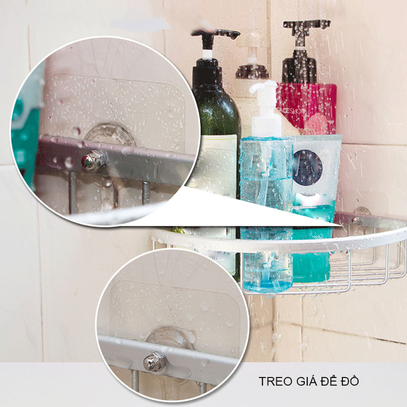 Combo bộ 2 miếng móc dán tường trong suốt có bu lông đai ốc, giúp bắt các giá treo không cần khoan