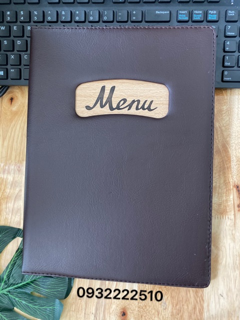 CUỐN MENU - QUYỂN MENU - BÌA MENU DA 10 LÁ CAO CẤP A4 ( 24x32 cm )