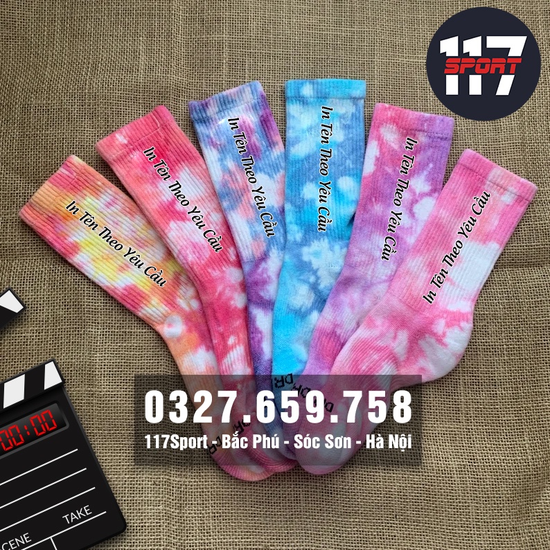 Tất Vớ Cao Cổ Tie Dye In Tên Theo Yêu Cầu | Freeship Xtra | Tất Vớ Độc Lạ Phong Cách Hàn Quốc V1