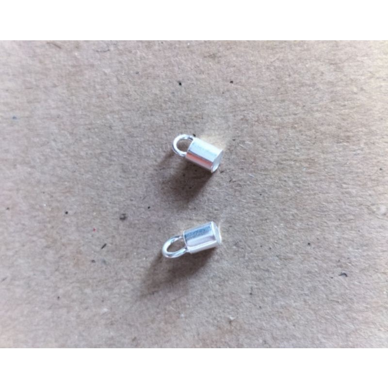 Charm ống bạc 925(1 cặp)bọc dây 2mm 3mm làm đầu nối khoá vòng