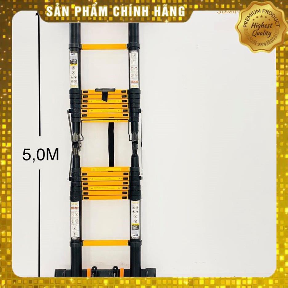 Giảm giá sốc Thang nhôm rút Chữ A Nhật Bản_Sơn tĩnh điện - Chiều cao chữ A 2M5 - BH Chính Hãng