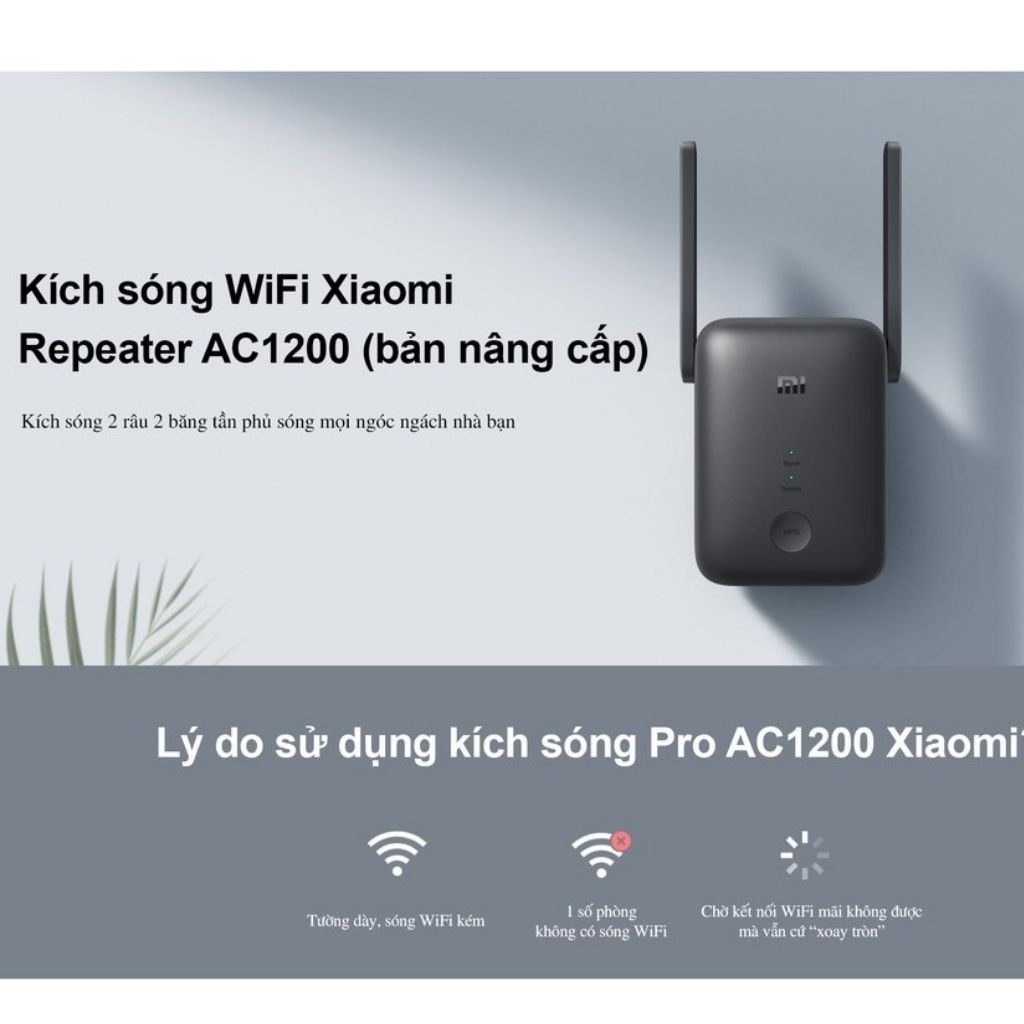 kích sóng wifi xiaomi ac1200 2 băng tần - bộ mở rộng sóng wifi khuếch đại mạng wifi cực mạnh 5Ghz range extender pro