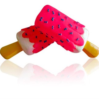 Đồ chơi hình que kem màu hồng bằng cao su cho thú cưng