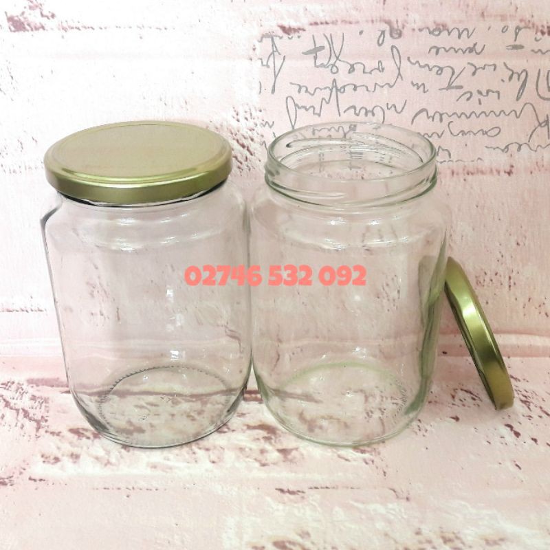 Hủ Thủy Tinh 850ml Nắp Kim Loại Siêu Xinh - Nuôi Cá Sim Đá hoặc Đựng Nước Trái Cây