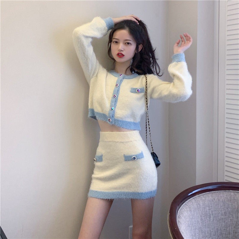Set Áo Len Dài Tay Và Chân Váy Dài Thời Trang Dành Cho Nữ
