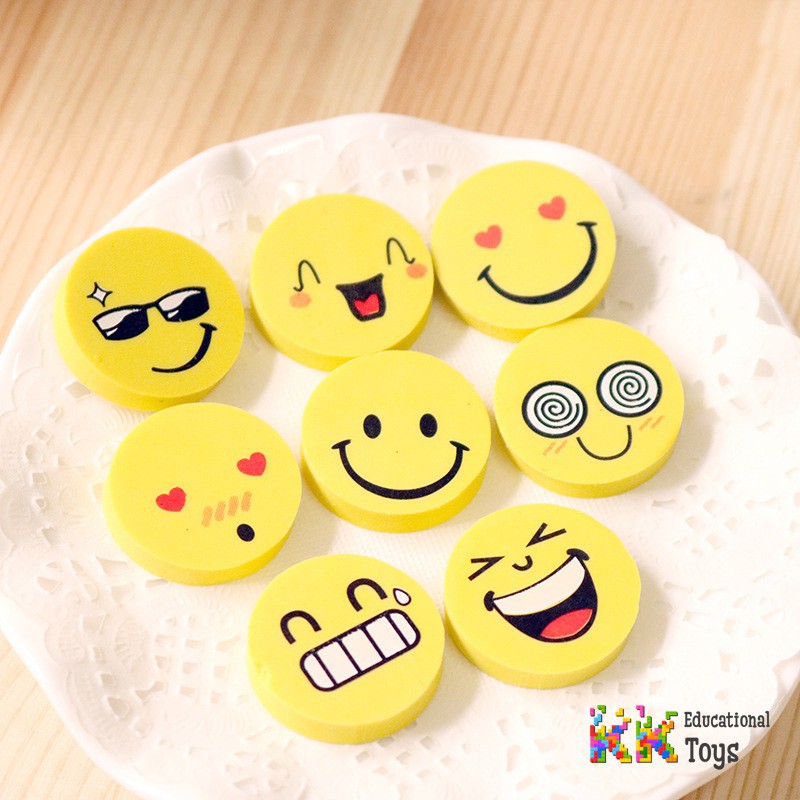 Đồ dùng học tập: Tẩy (gôm) bút chì icon hình mặt cười ngộ nghĩnh - KKStore