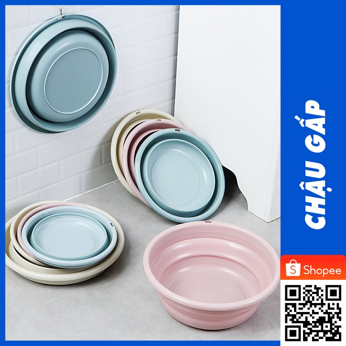 Chậu gấp gọn silicon tiết kiệm không gian cho bé, sinh viên ... tiện lợi #FREESHIP