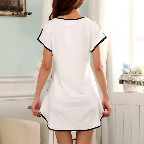 Áo ngủ tay ngắn họa tiết chấm bi hình thỏ dễ thương cho nữ | BigBuy360 - bigbuy360.vn