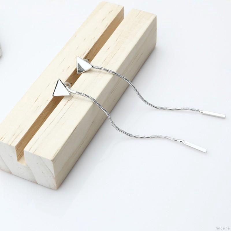 Bông tai hình tam giác kiểu dây dài bằng hợp kim cho nữ