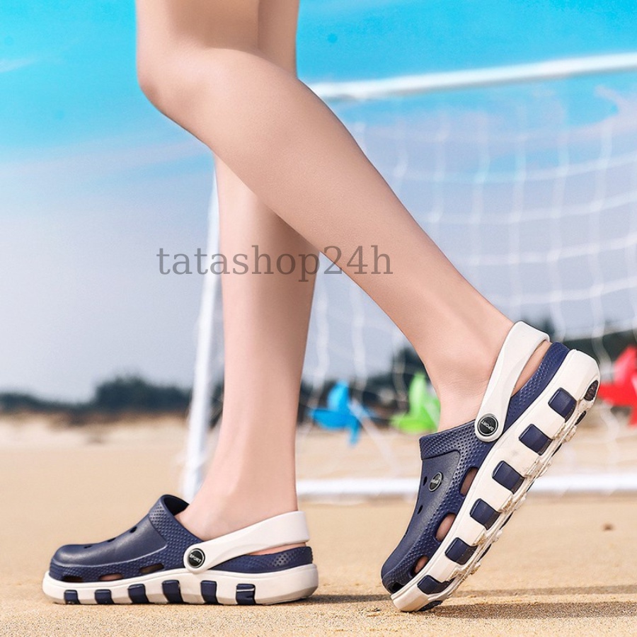 Dép Cross Unisex xanh dương - Dép nhựa nam nữ đi mưa siêu nhẹ