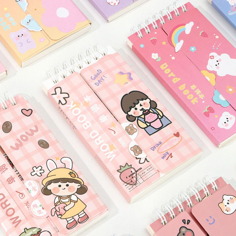 YNATURAL Useful Foreign Languages Word Book Stationery Mini Notepad Vocabulary Notebook Study Portable Memory Memo Cartoon Journal Diary Recite Words