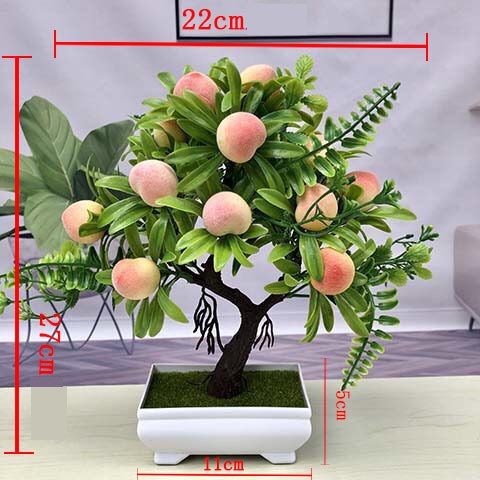 Chậu cây bonsai giả có quả VI040 (nhiều loại quả để chon, kèm chậu), cây hoa giả trang trí