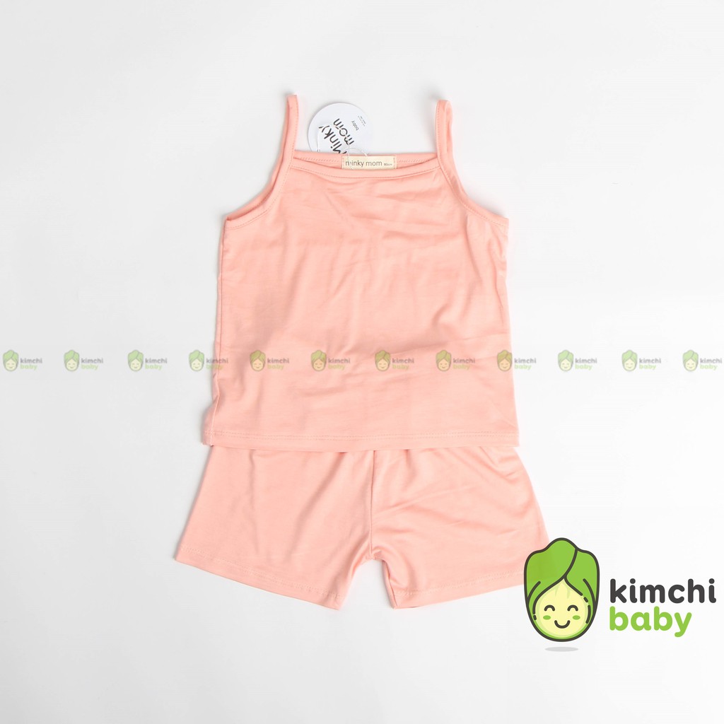 Bộ 2 Dây Bé Gái Minky Mom Vải Thun Lạnh Trơn Basic Mềm Mát, Áo Hai Dây Cho Bé Gái Mặc Hè Thoáng Mát MKM2134