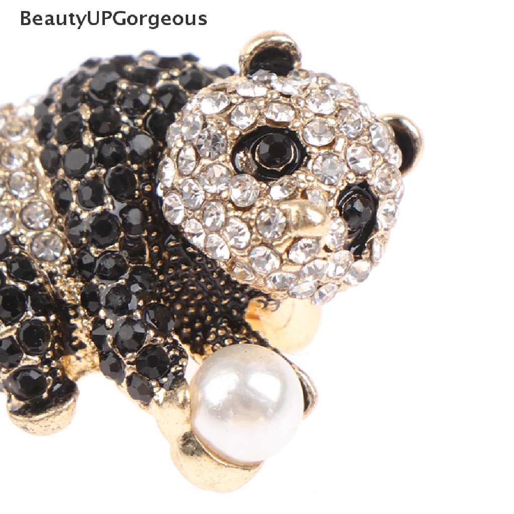 Ghim Cài Áo Hình Gấu Trúc Đính Đá Dễ Thương