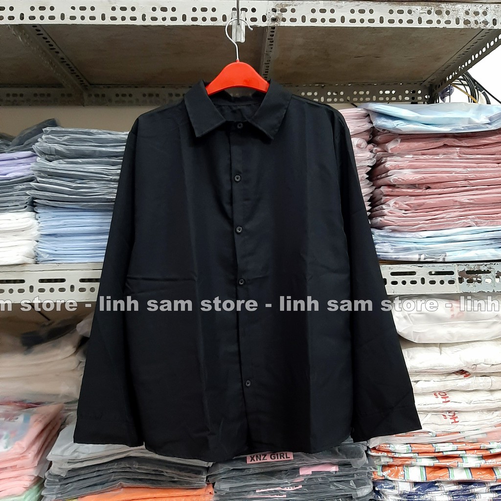 Áo sơ mi đi học TAY DÀI nữ SAM CLO phong cách ulzzang form freesize dáng rộng unisex mặc cặp, nhóm, couple TRƠN