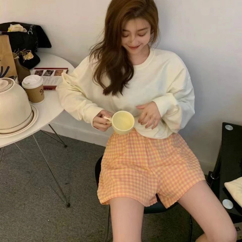 Quần Short Hoa Ống Rộng Lưng Cao Thời Trang Hàn Quốc Cho Nữ