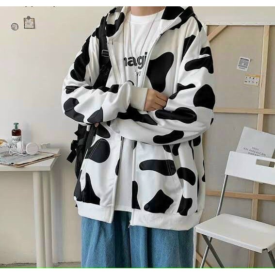 ÁO KHOÁC NỈ - CHẤT NỈ NGOẠI Bò Sữa 3D ( FORM RỘNG - Dây Kéo)