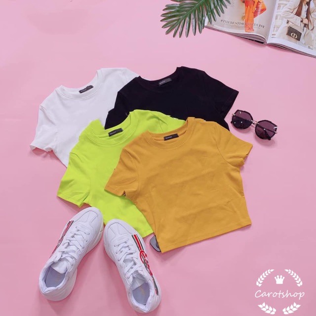 [ Mã WASTAPR giảm 10K đơn 50K] Áo thun croptop trơn chất porip xịn xò chuẩn hàng shop - Carotshop | BigBuy360 - bigbuy360.vn