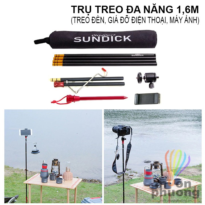 [FRSHIP 70K] Cây thanh trụ treo đèn máy ảnh điện thoại đa năng cắm trại dã ngoại SUNDICK - MUÔN PHƯƠNG SHOP