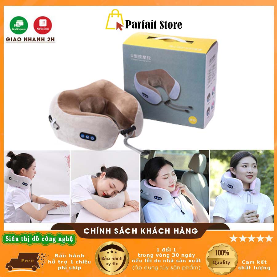 Gối Massage Cổ Chữ U Đa Năng Cao Cấp - Máy Mát Xa Cổ Vai Gáy Hỗ Trợ Mát Xa Vùng Cổ, Giảm Đau Mỏi Vai Gáy Siêu Hiệu Quả