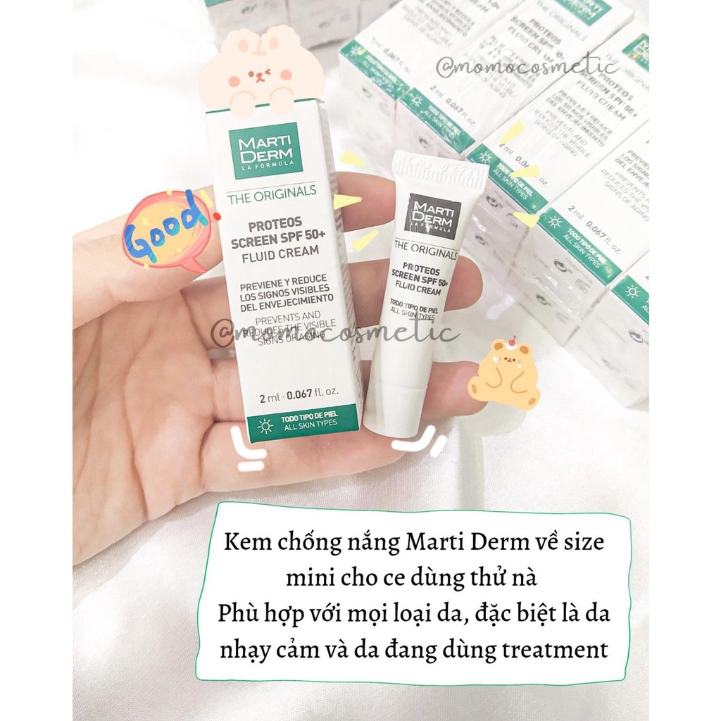 Kem chống nắng Marti derm m SPF50+ Minisize 2ml