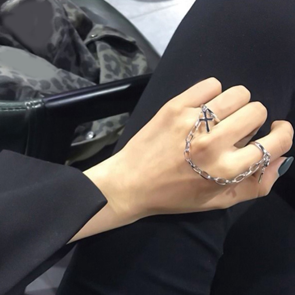 Nhẫn Dây Xích Nối Có Thể Điều Chỉnh Thời Trang Unisex