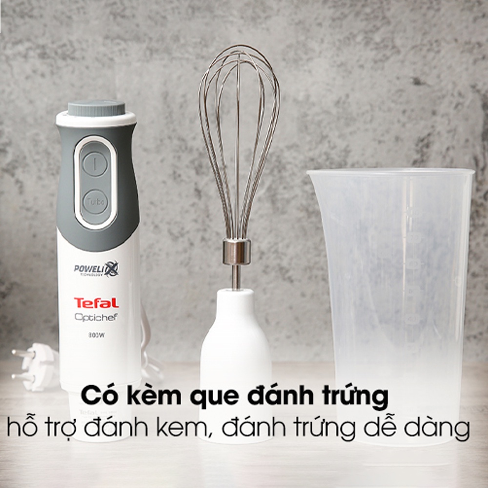 Máy Xay Sinh Tố Cầm Tay Thương Hiệu Pháp Tefal HB643138 - Trắng - 800W– Bảo Hành 24 Tháng