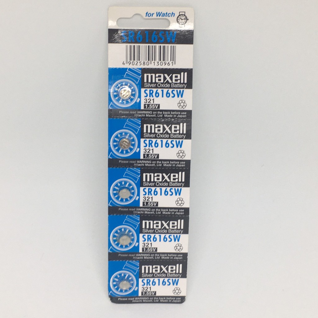 Vỉ 5 viên Maxell SR616 / 321 / SR616SW thay pin đồng hồ đeo tay