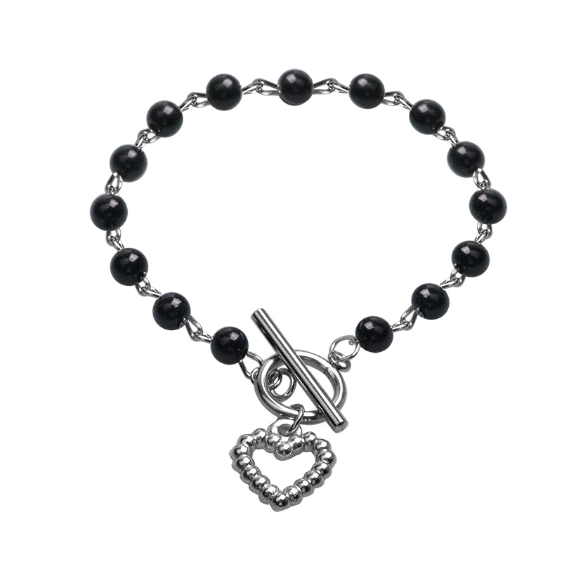 Vòng tay chuỗi ngọc trai đen đơn giản thời trang cho nữ