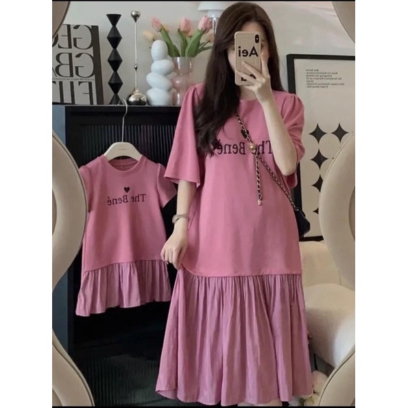 Đầm đôi mẹ và bé gái form suông đuôi cá tone hồng vỏ đỗ siêu ngọt ngào - đủ size cho bé và mẹ 10-75kg (có nhiều mẫu)