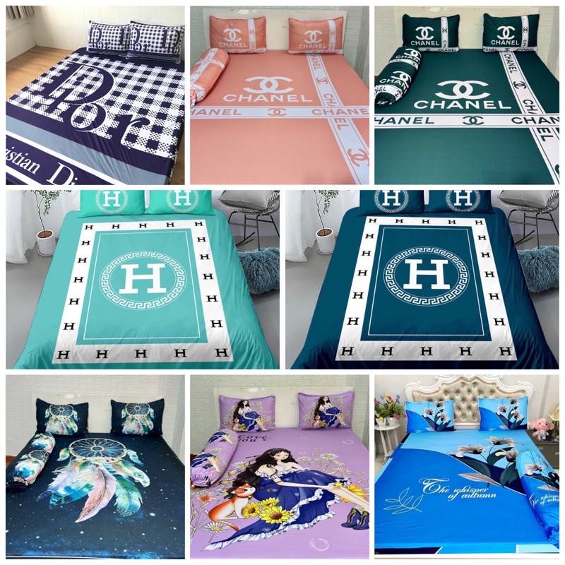 Bộ drap thun ý 5D vỏ ôm khoá kéo, chất đẹp mẫu mã đa dạng