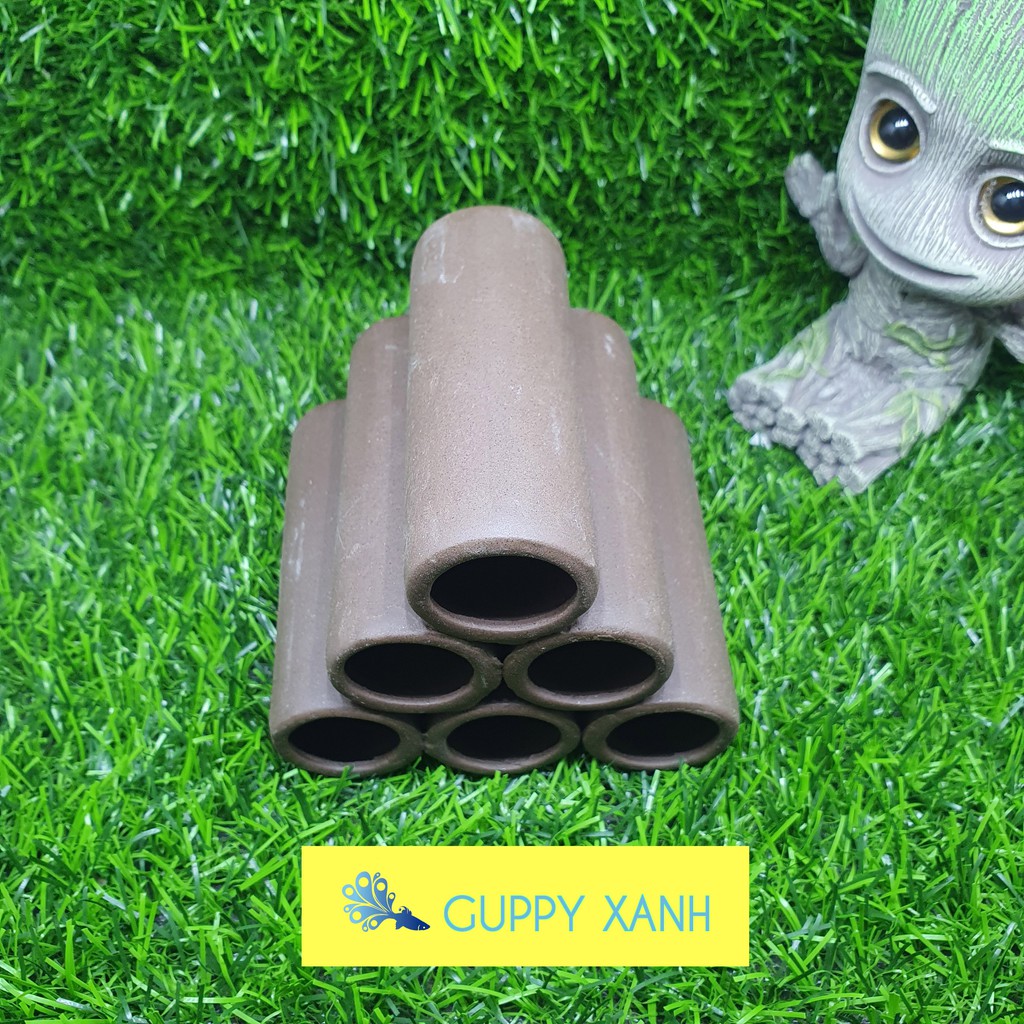 Đồ chơi cho tép - Gốm nung trang trí cho thủy sinh - Hồ Cá - Guppy Xanh
