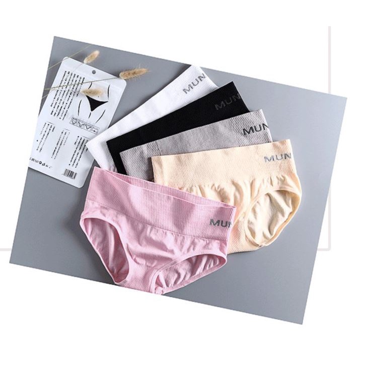 【Sản phẩm 3 chiếc】Quần lót nữ eo thấp không đường may thoáng khí nâng mông eo giữa