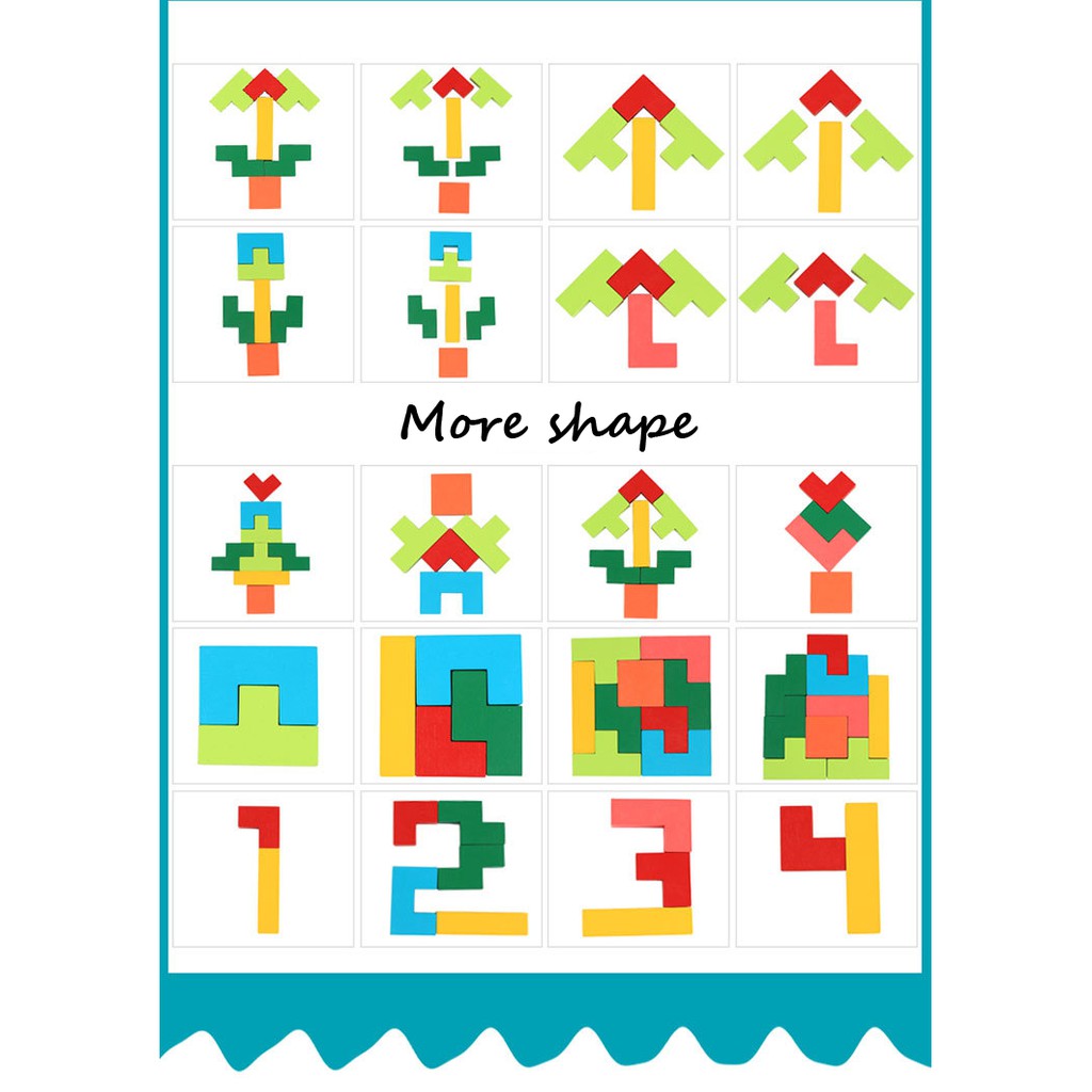 Đồ Chơi Xếp Hình Tetris Bằng Gỗ Nhiều Màu Phát Triển Trí Tuệ Cho Trẻ