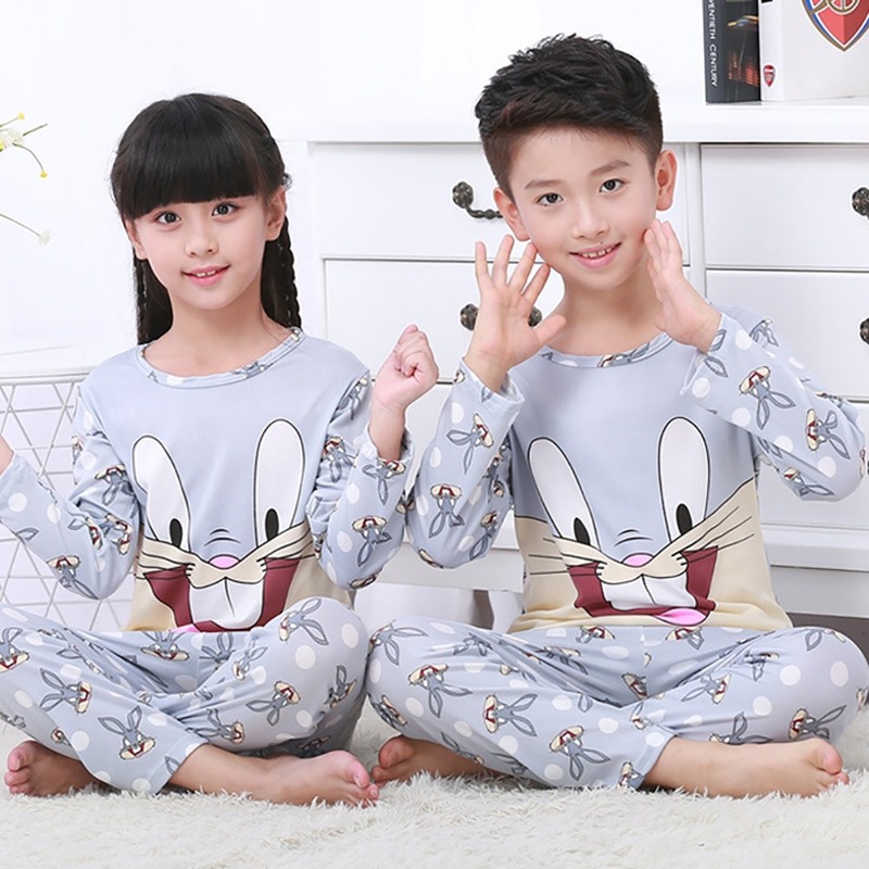 Đồ ngủ vải cotton in họa tiết hoạt hình thời trang cho trẻ em