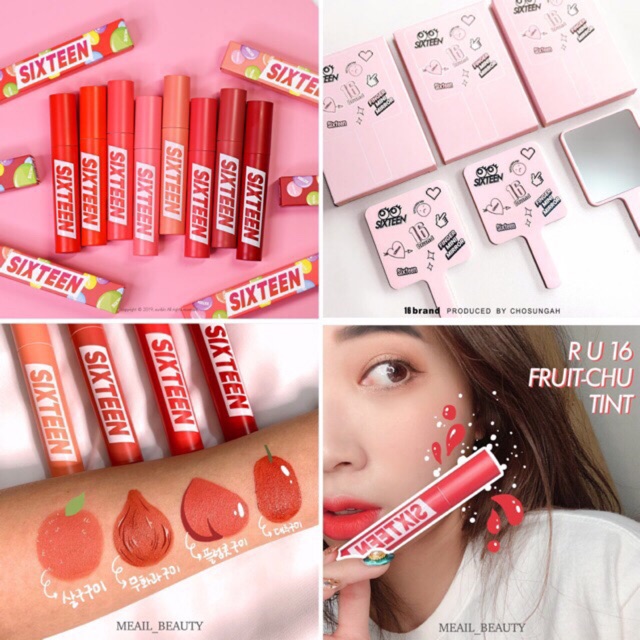 [TẶNG GƯƠNG] SON 16BRAND FRUIT-CHU TINT