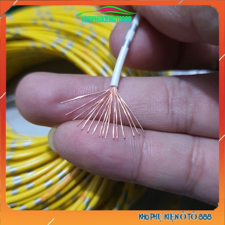 Cuộn 10 mét dây điện nhật lõi đồng 0.3mm, 0.5mm, 0.85mm, 1.25mm, 2mm nhiều màu chuyên dùng đấu điện cho ô tô xe máy
