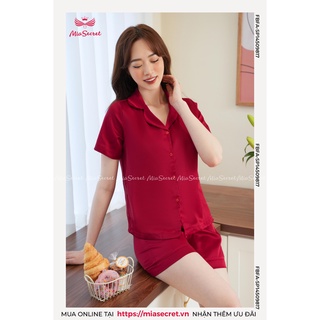 Đồ bộ nữ mặc nhà Mia Secret, đồ ngủ pijama lụa quần đùi mềm mượt MIA09825