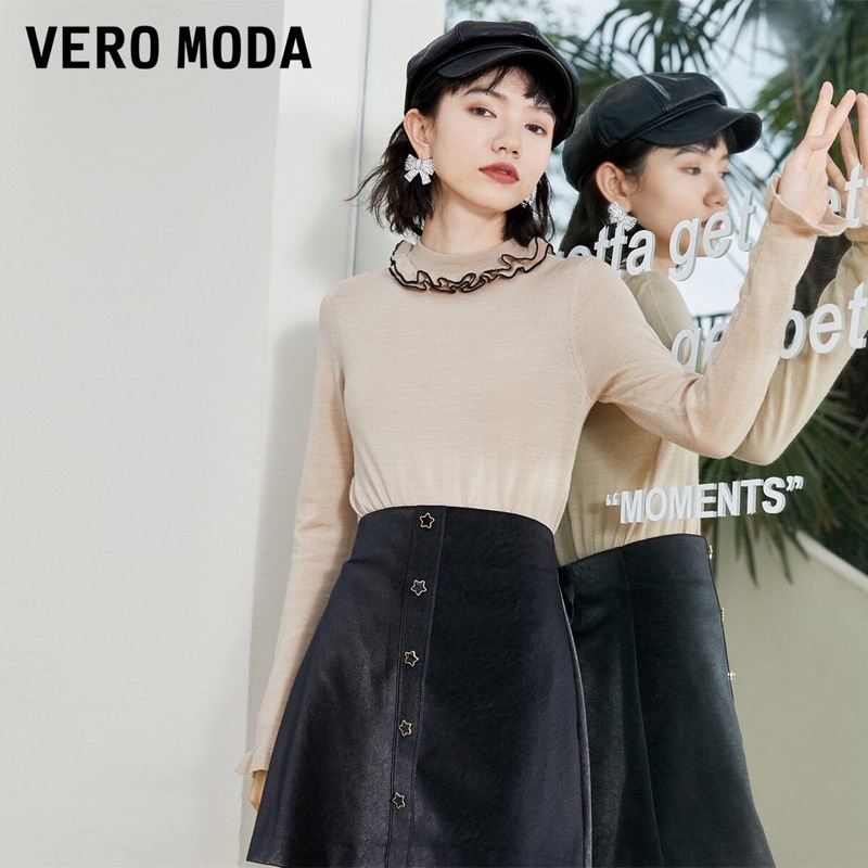 Vero Moda áo len dệt kim tay dài cổ điển cho nữ size S new tag