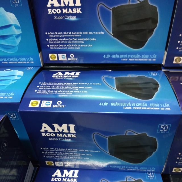 Khẩu trang y tế AMI cao cấp 4 lớp màu đen