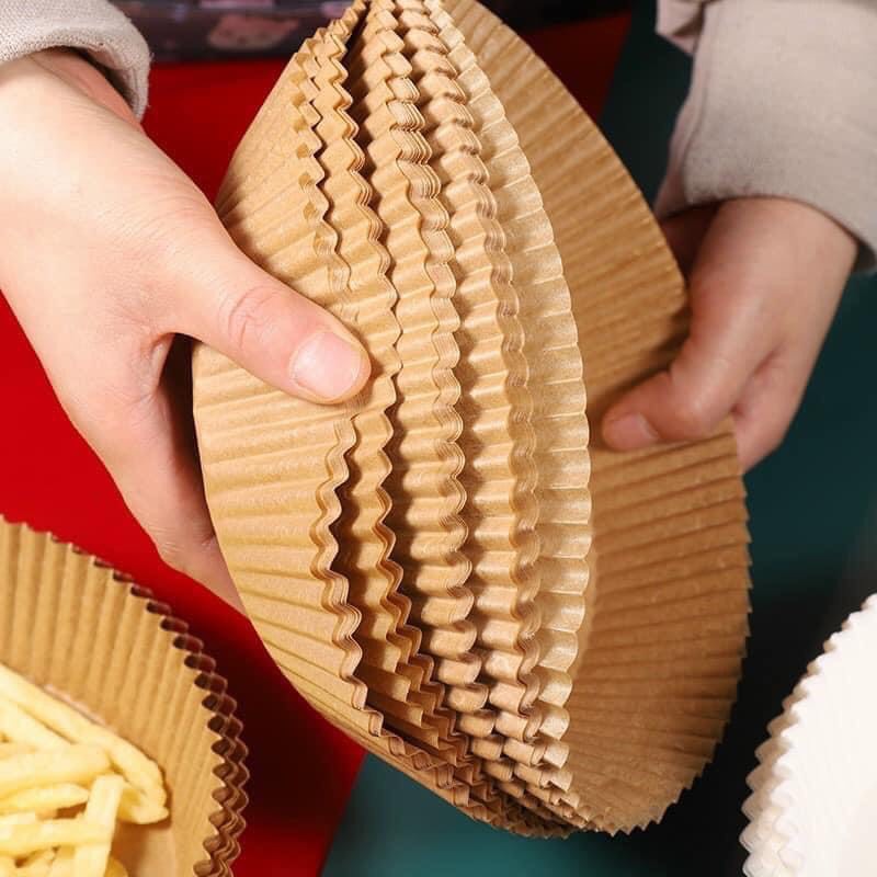 Giấy Lót Nồi Chiên Không Dầu 1 SET 50 Tờ Tiện Lợi, Giấy Nến Vàng Lót Nồi Chiên Không Dầu Đa Năng Tiện Dụng