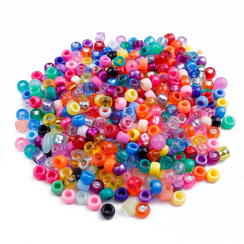 Set 100 hạt nhựa acrylic trang trí tóc mới 6x9mm