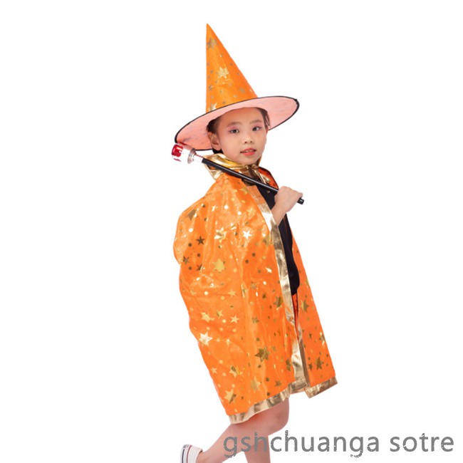 Set Đồ 2 Món Hóa Trang Phù Thủy Halloween Cho Bé