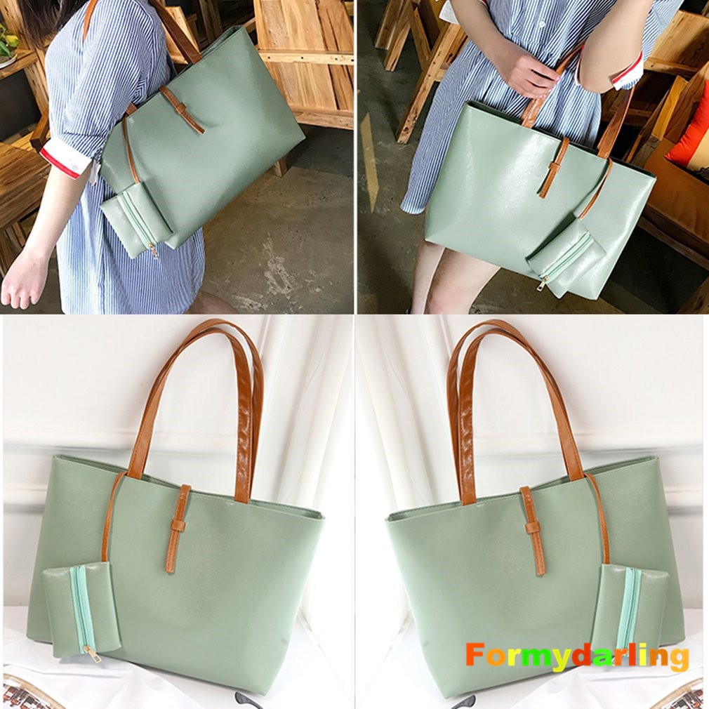 Hàng có sẵn! Set 2 món túi tote đeo vai + ví nữ | BigBuy360 - bigbuy360.vn