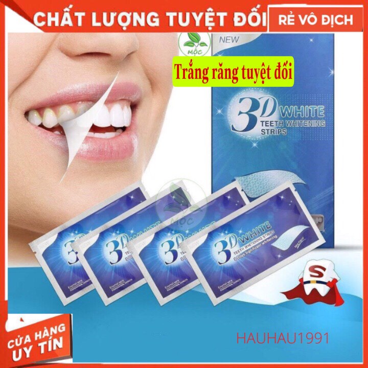 Miếng Dán Trắng Răng Tiện Lợi 3D White Teeth Whitening Strips Cao Cấp